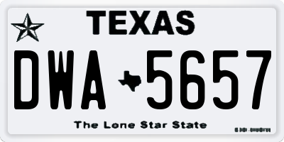 TX license plate DWA5657