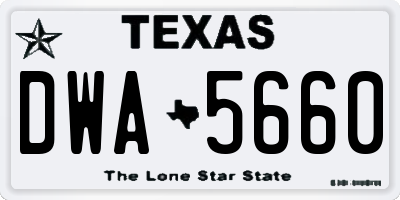 TX license plate DWA5660