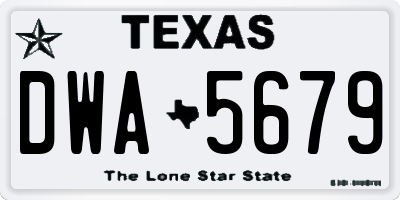 TX license plate DWA5679