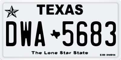 TX license plate DWA5683