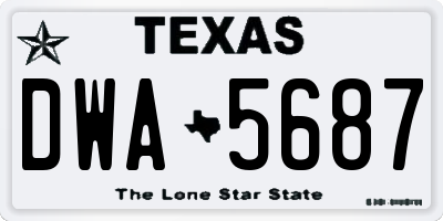 TX license plate DWA5687