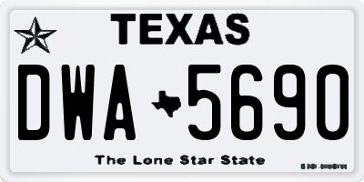 TX license plate DWA5690