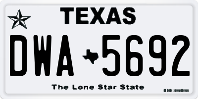 TX license plate DWA5692