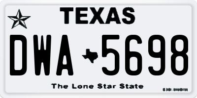 TX license plate DWA5698