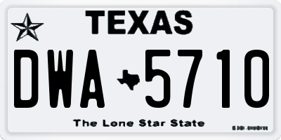 TX license plate DWA5710