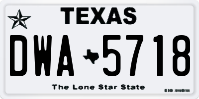 TX license plate DWA5718