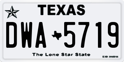 TX license plate DWA5719