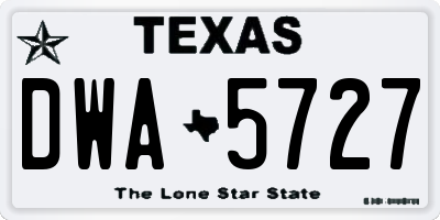 TX license plate DWA5727
