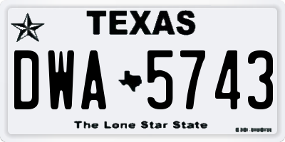TX license plate DWA5743