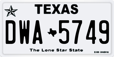TX license plate DWA5749