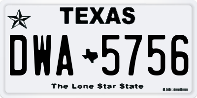 TX license plate DWA5756