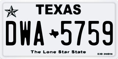 TX license plate DWA5759