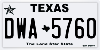 TX license plate DWA5760