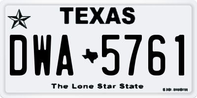 TX license plate DWA5761