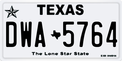 TX license plate DWA5764