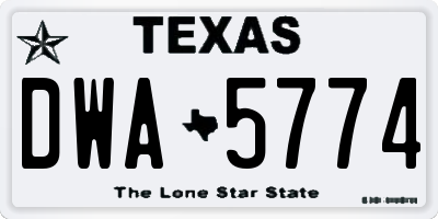 TX license plate DWA5774