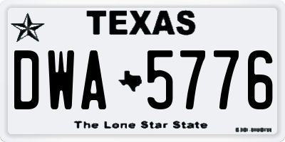 TX license plate DWA5776