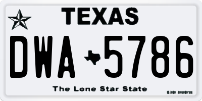 TX license plate DWA5786