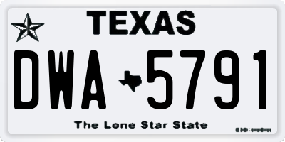 TX license plate DWA5791
