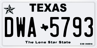 TX license plate DWA5793