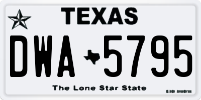 TX license plate DWA5795