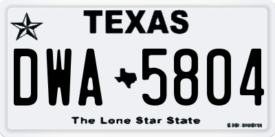 TX license plate DWA5804