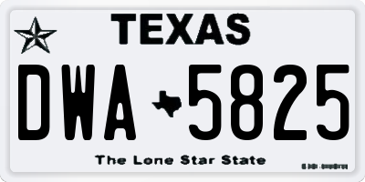 TX license plate DWA5825
