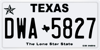 TX license plate DWA5827