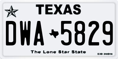 TX license plate DWA5829