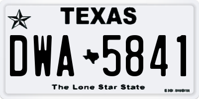 TX license plate DWA5841