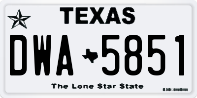 TX license plate DWA5851