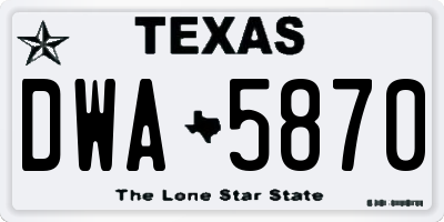 TX license plate DWA5870