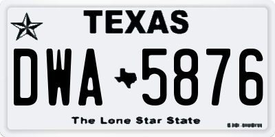 TX license plate DWA5876