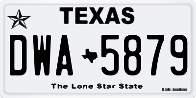 TX license plate DWA5879