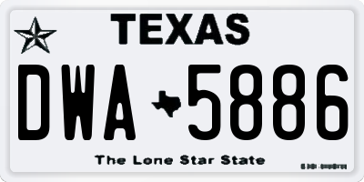 TX license plate DWA5886