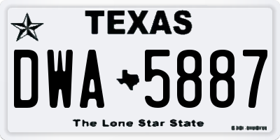 TX license plate DWA5887