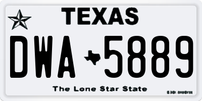TX license plate DWA5889