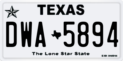TX license plate DWA5894