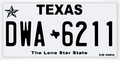 TX license plate DWA6211