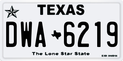 TX license plate DWA6219