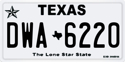 TX license plate DWA6220