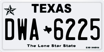 TX license plate DWA6225
