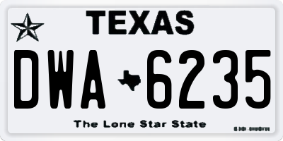 TX license plate DWA6235
