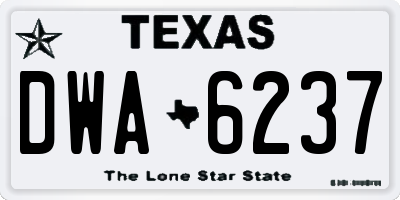 TX license plate DWA6237