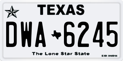 TX license plate DWA6245