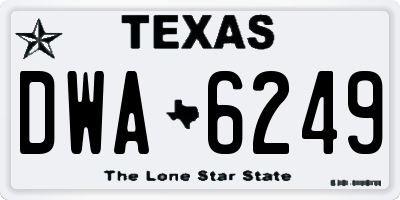 TX license plate DWA6249
