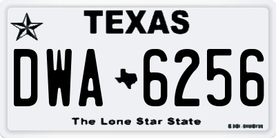 TX license plate DWA6256