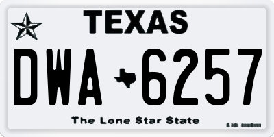 TX license plate DWA6257