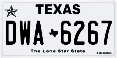 TX license plate DWA6267
