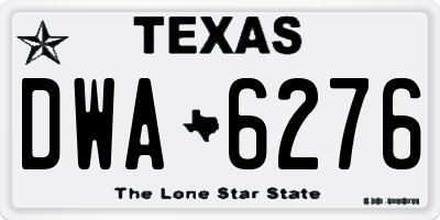 TX license plate DWA6276